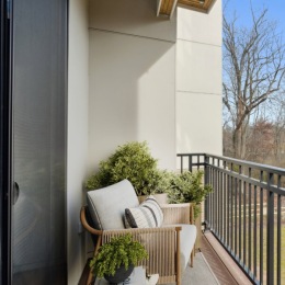 a balcony with plants